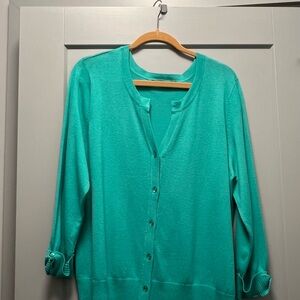 Cyrus Women's Vibrant Teal Cardigan Sweater
